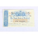 THE ROYAL BANK OF SCOTLAND LIMITED five pound £5 banknote, 1st March 1943, Whyte and Brown, F1590