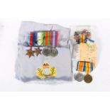 WWI medal pair of 4395 Private D Forsyth of the Argyll and Sutherland Highlanders comprising WWI war