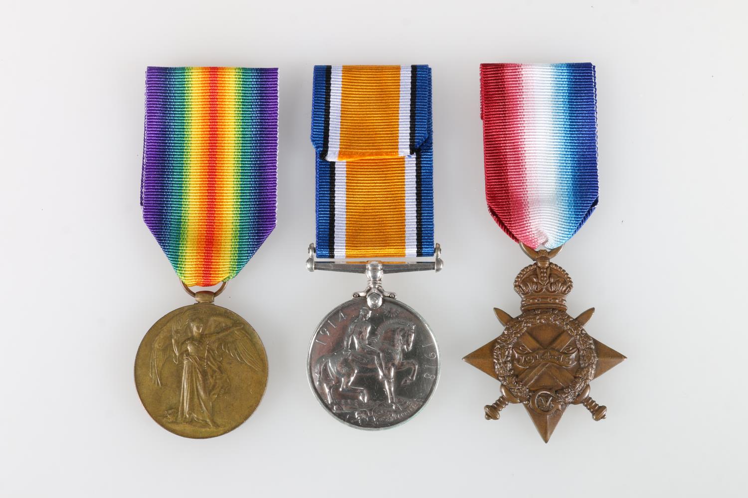 Medals of S/3207 Private Thomas Nimmo of the 9th Battalion Gordon Highlanders comprising WWI British