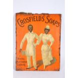 Vintage advertisement sign for Crosfields' Soaps, 45cm x 35cm.