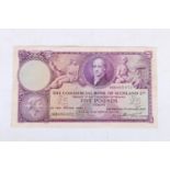 THE COMMERCIAL BANK OF SCOTLAND LIMITED five pound £5 banknote 2nd January 1947, Erskine, 16B085072,