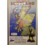 David Macbrayne Ltd Clan Lands of Scotland 'See The Western Highlands and Islands' travel poster,