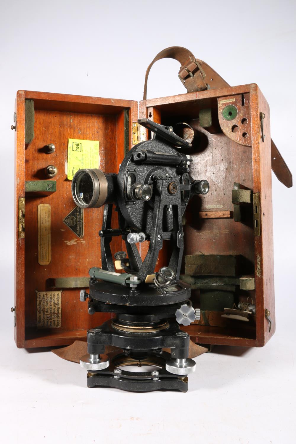 Hilger & Watts Limited, Watts of London surveyors level or theodolite #70044 in mahogany case.