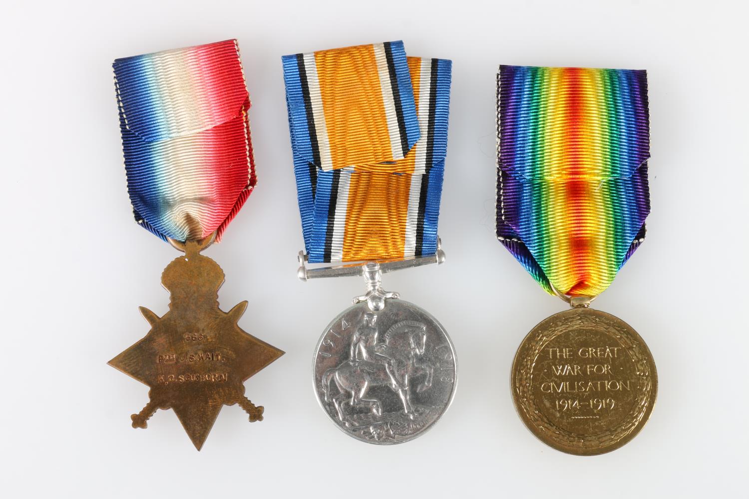 Medals of 566 Private John Scott Wait of the 1st/4th Battalion King's Own Scottish Borderers KOSB - Image 2 of 2