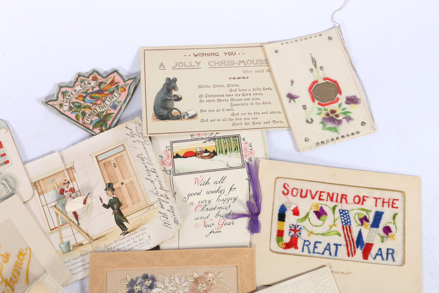 Three boxes of postcards containing around 500,greetings cards and ephemera to include eight French - Image 2 of 6