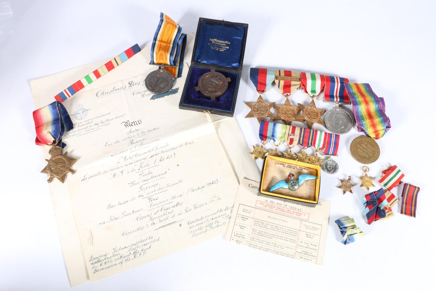 Medals of 2014 Private J Tait of the Royal Scots comprising British WWI war medal, Victory medal and