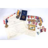 Medals of 2014 Private J Tait of the Royal Scots comprising British WWI war medal, Victory medal and