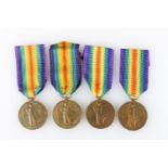 Four WWI Victory medals to Scottish regiments to include S10683 Private Eddie Sutherland of 3rd