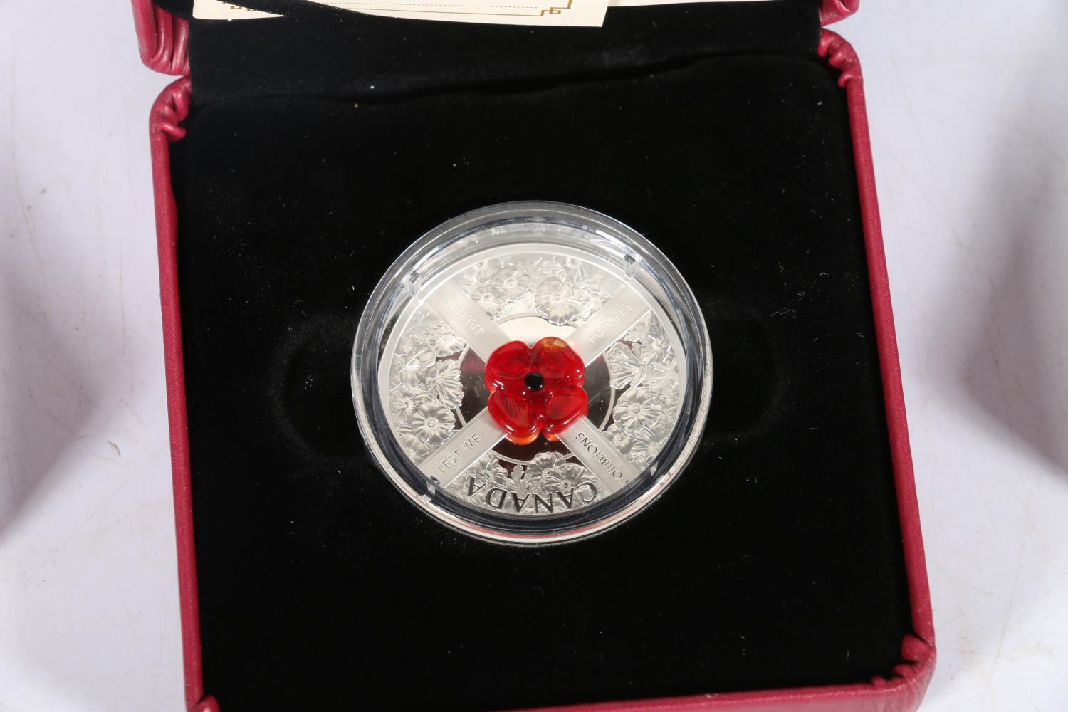 CANADA Elizabeth II silver proof twenty dollars $20 2019 Murano Poppy Coin [999 31.39g 38mm 6, - Image 3 of 4