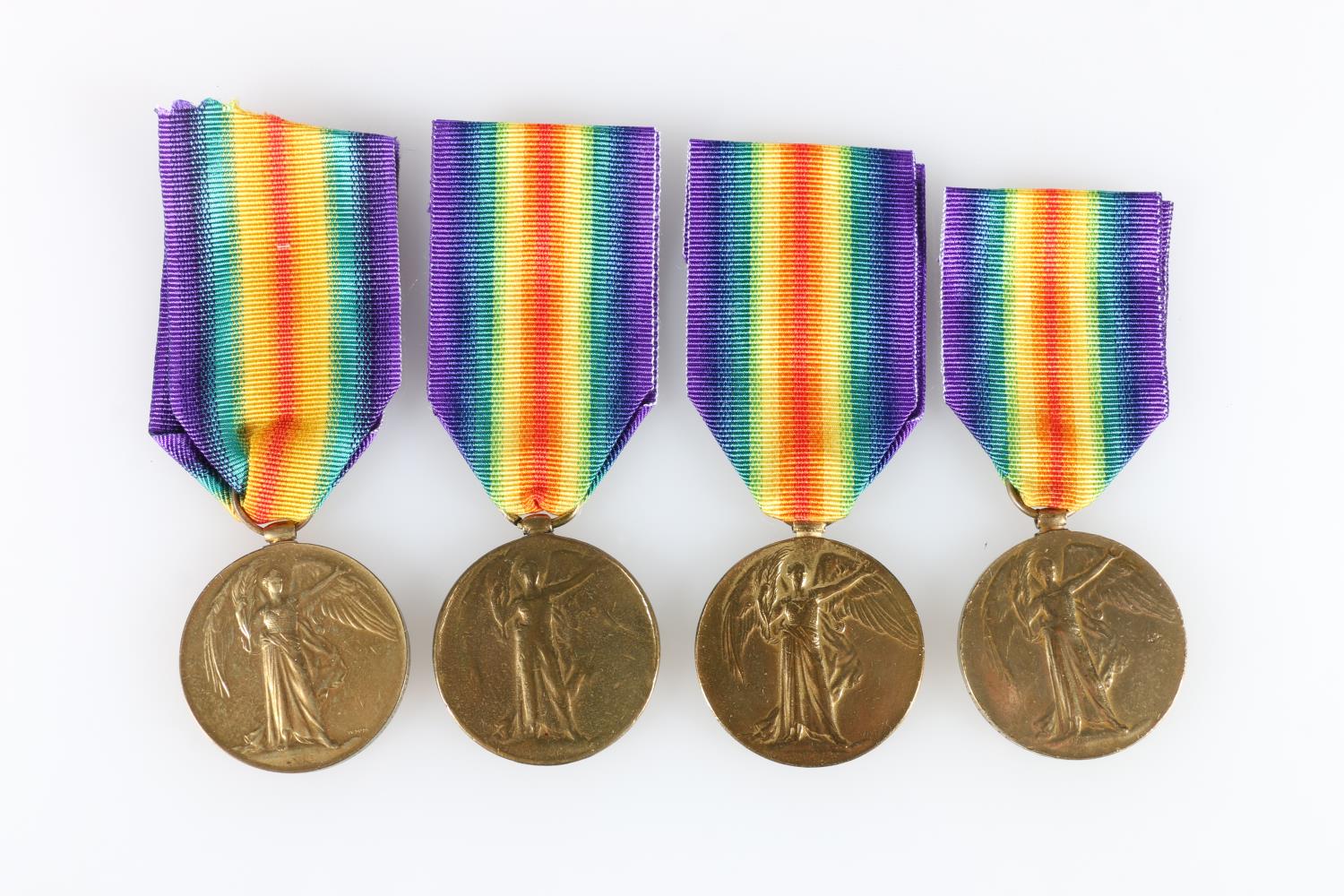 Four WWI Victory medals to Cameron Highlanders to include S12790 Private Malcolm Smith of C