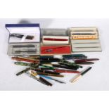 Waterman of Paris fountain and ball point pen gift set, boxed, a Parker Junior fountain pen with