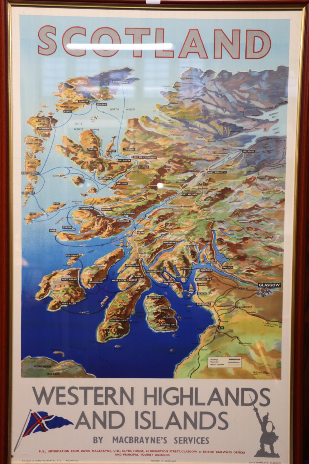 David Macbrayne Ltd Western Highlands and Islands Scotland travel poster, printed by John Horn Ltd