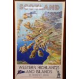 David Macbrayne Ltd Western Highlands and Islands Scotland travel poster, printed by John Horn Ltd