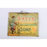 Vintage advertisement sign for 'Satin Soap', Walker, Wallis and Co Limited of Hull, 23cm x 30cm.