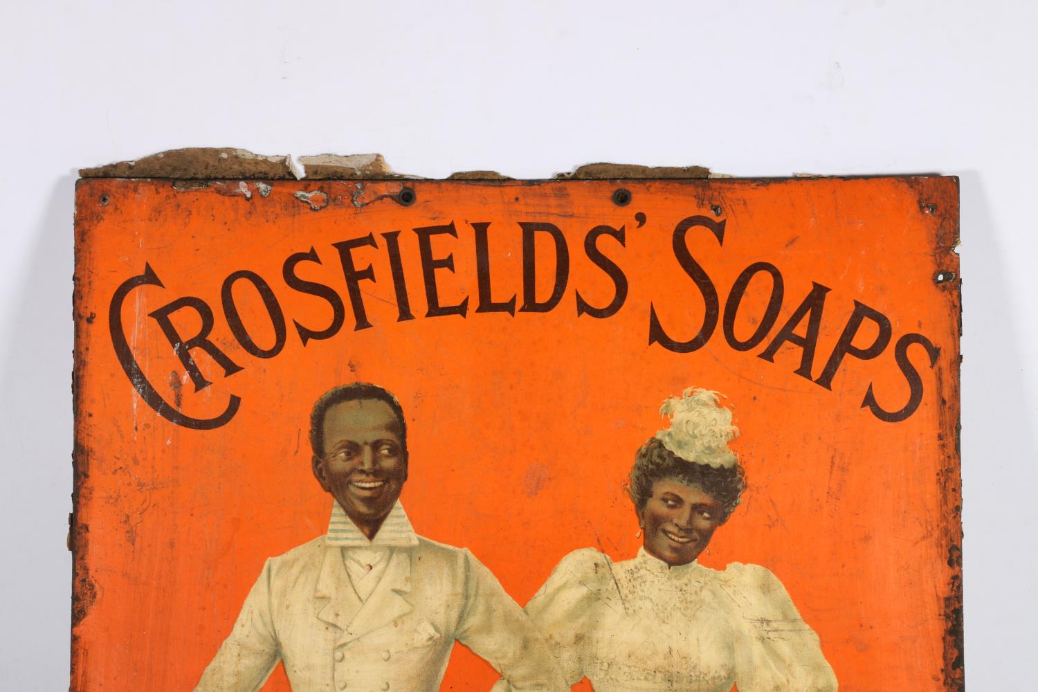 Vintage advertisement sign for Crosfields' Soaps, 45cm x 35cm. - Image 2 of 4