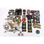 A collection of badges, buttons etc. to include two Edinburgh City Police enamel badges, Royal Scots