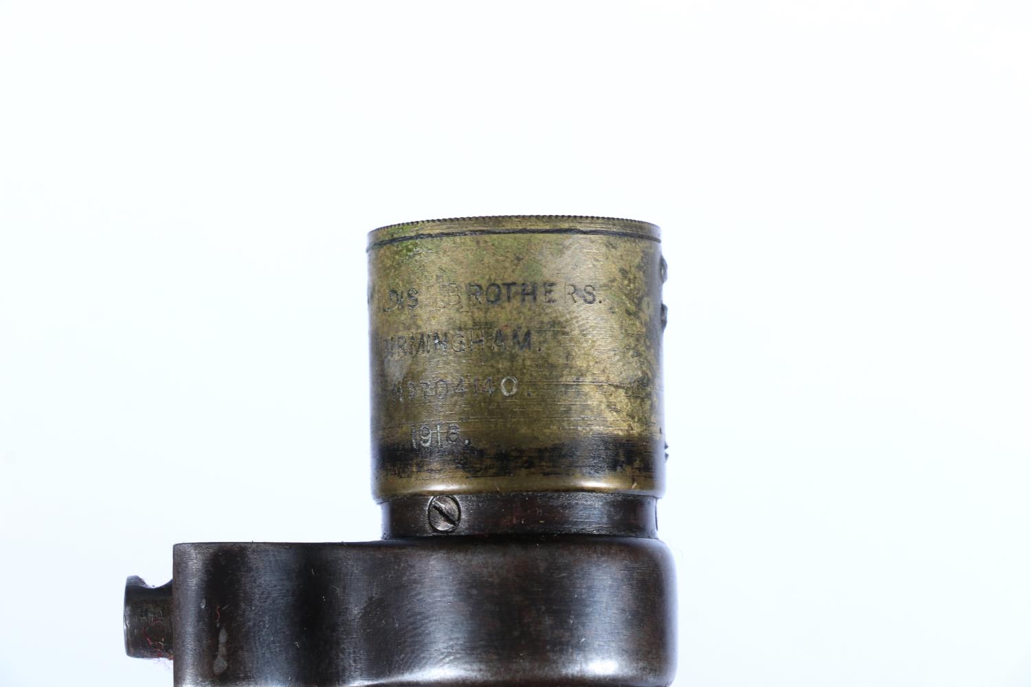 Aldis Brothers of Birmingham WWI era rifle scope, numbered '704140' and dated '1916', further marked - Image 3 of 3