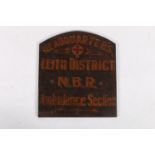 Railwayana, a vintage painted wood North British Railway sign 'Headquarters Leith District Ambulance