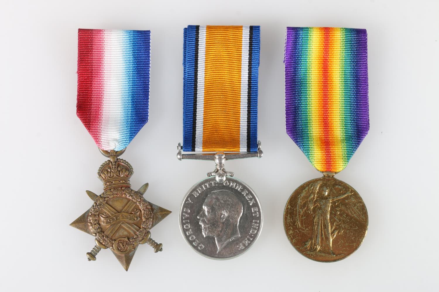 Medals of 19968 Ronald Willocks of the 10th Battalion Highland Light Infantry HLI comprising WWI