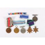 George V Special Constabulary medal [WILLIAM A WATLING], a WWI war medal [64382 GNR F CROAN RA], WWI