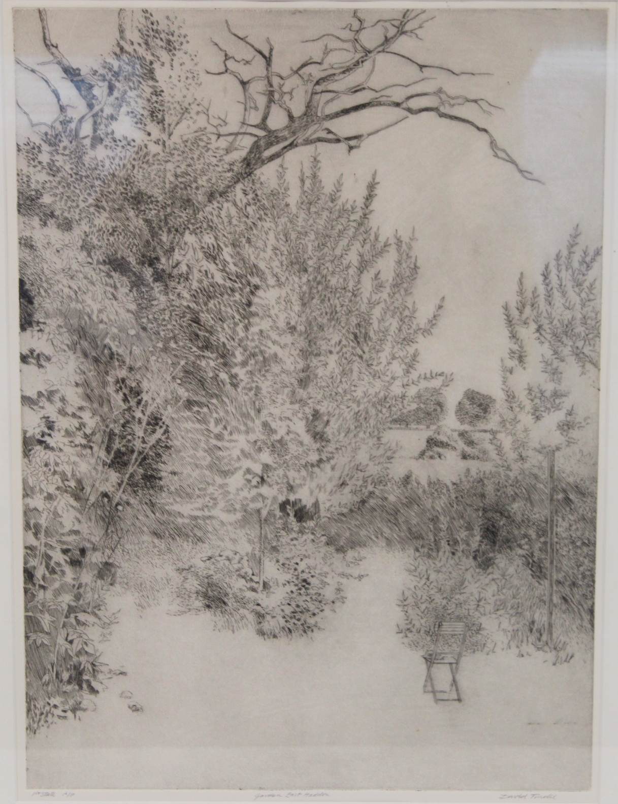 David Tindle (British b.1932), etching "Garden East Haddon", First State Artist's Proof, signed - Image 2 of 7