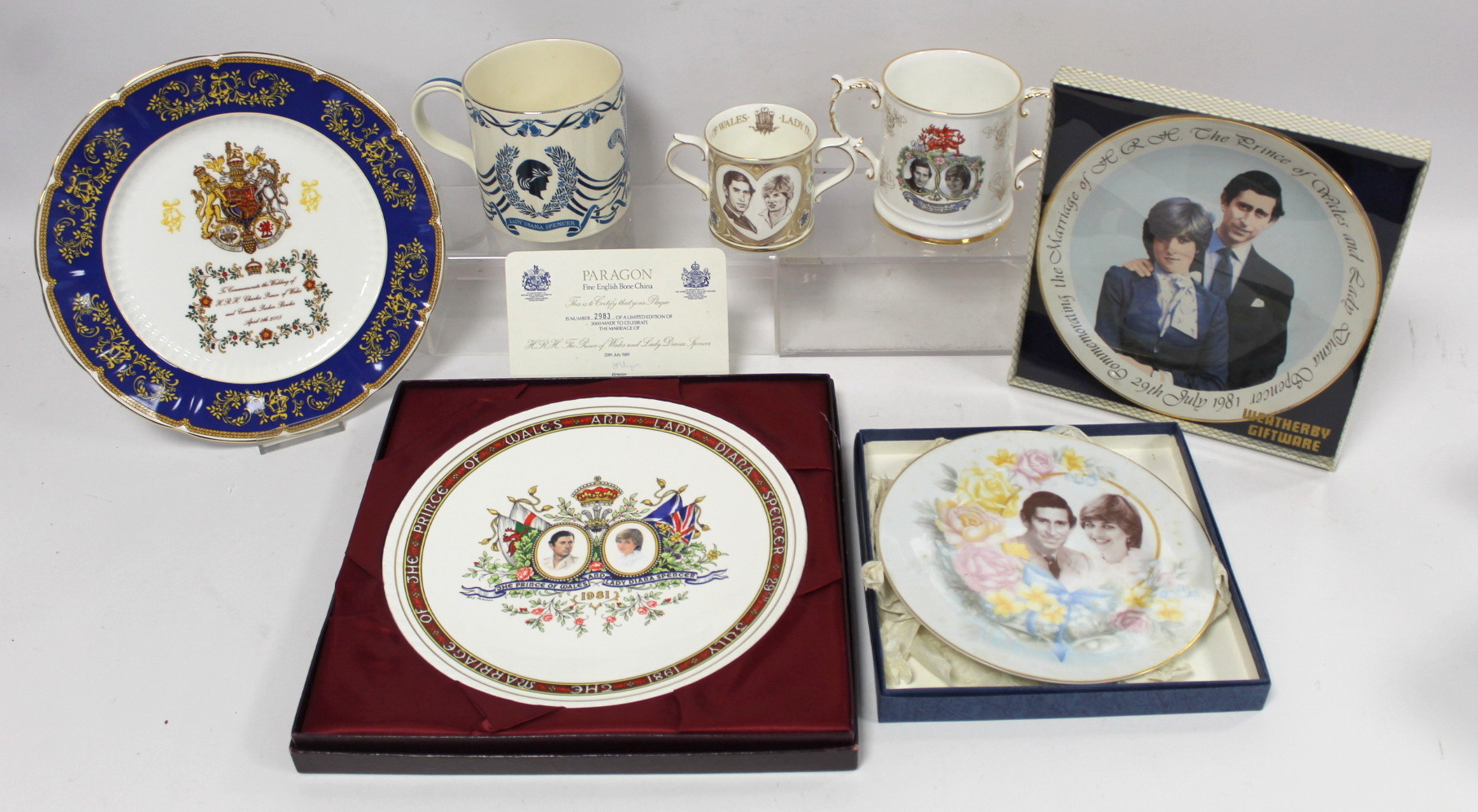 Six items of commemorative ware for the Royal Wedding of Charles Prince of Wales and Lady Diana