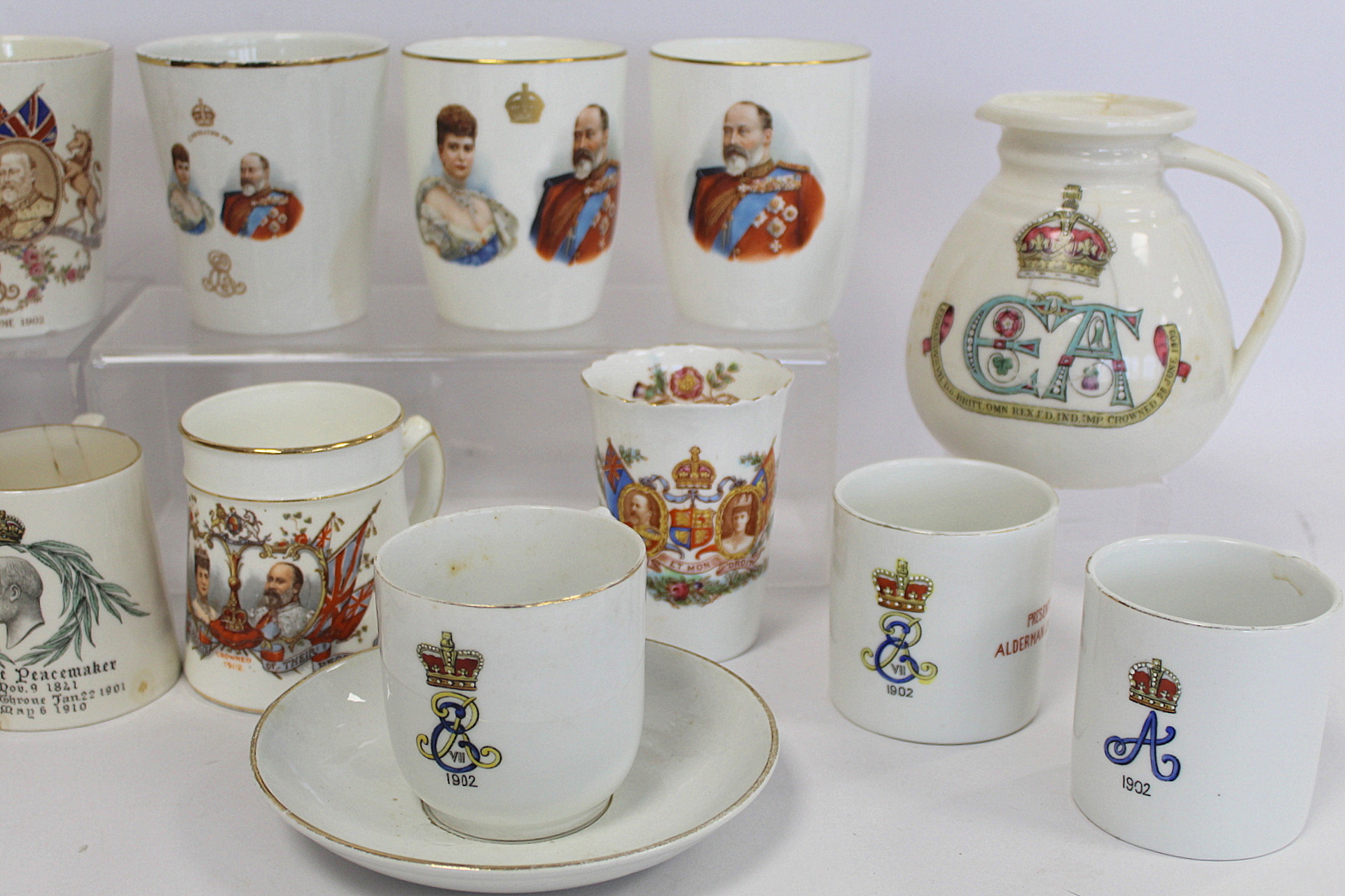 Nine commemorative beakers for the Coronation of Edward VII and Queen Alexandra 1902, including - Image 3 of 9