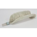 Art glass "feather" wall light shade, in the manner of Andre Arbus, lacking mount/fittings,