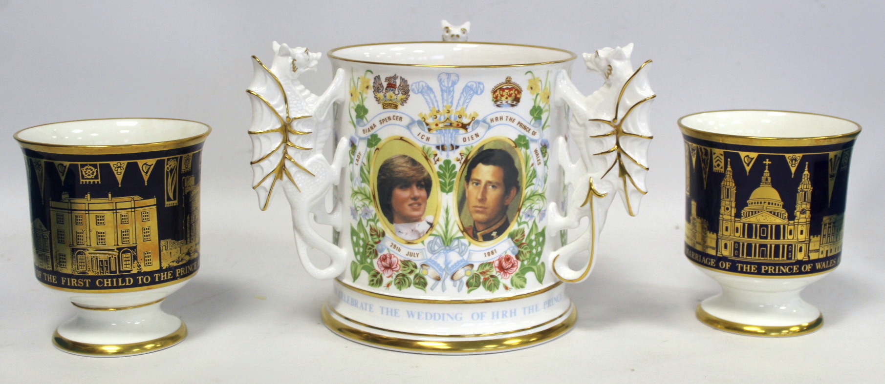 Caverswall bone china large commemorative tyg for the Royal Wedding 1981, limited edition no. 9/500, - Bild 2 aus 5