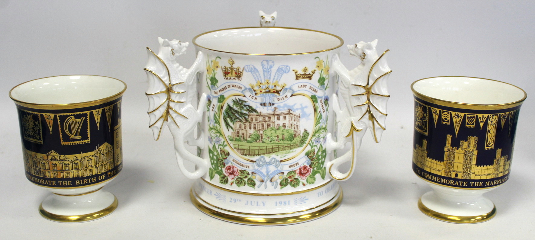 Caverswall bone china large commemorative tyg for the Royal Wedding 1981, limited edition no. 9/500, - Bild 3 aus 5