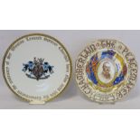 Paragon commemorative plate depicting Neville Chamberlain the peace maker, a souvenir of the Peace