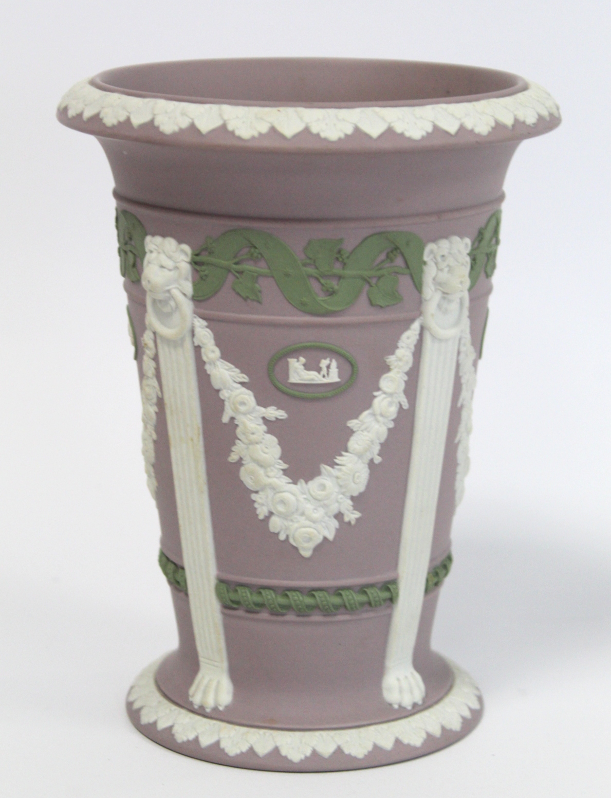 Wedgwood lilac jasperware Museum Series pillar vase after an original 19th century design, with