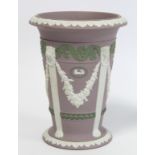 Wedgwood lilac jasperware Museum Series pillar vase after an original 19th century design, with