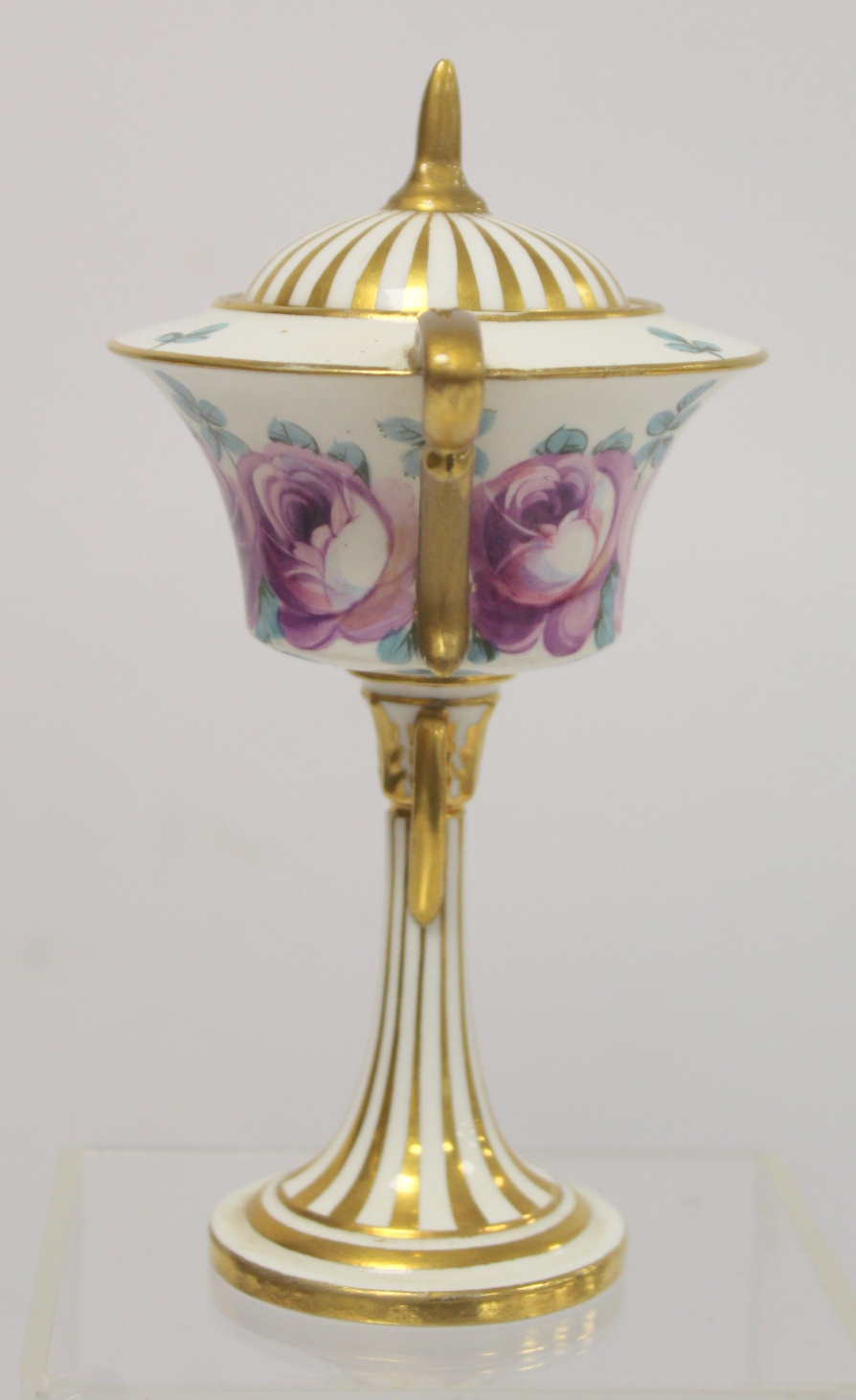 Late 19th century Minton Art Nouveau covered vase, the shallow flared bowl decorated with mauve - Image 5 of 14