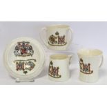 Four pieces of Goss commemorative ware for the Coronation of King George V and Queen Mary 1911,