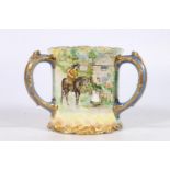 Royal Crown Derby porcelain tyg, the body decorated with hand-painted classical scenes, artist