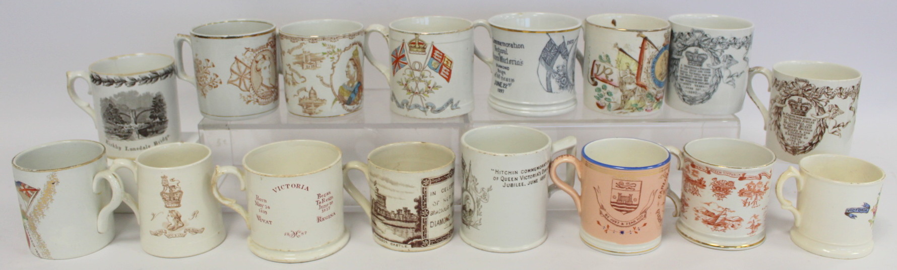 Collection of sixteen commemorative mugs for the Jubilees of Queen Victoria 1887 and 1897, including - Image 2 of 5