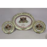 Large Paragon oval commemorative meat plate or ashet for the Silver Jubilee of George V and Queen