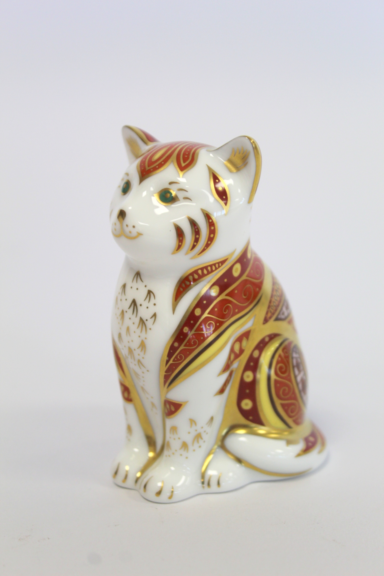 Royal Crown Derby paperweight "Marmalade Kitten", limited edition no. 1104/2500, gold stopper,