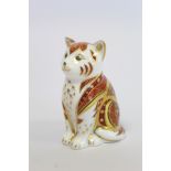 Royal Crown Derby paperweight "Marmalade Kitten", limited edition no. 1104/2500, gold stopper,