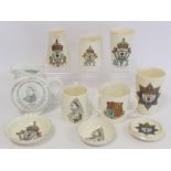 Nine pieces of commemorative Goss china for the Jubilees of Queen Victoria 1887 and 1896/7; also a