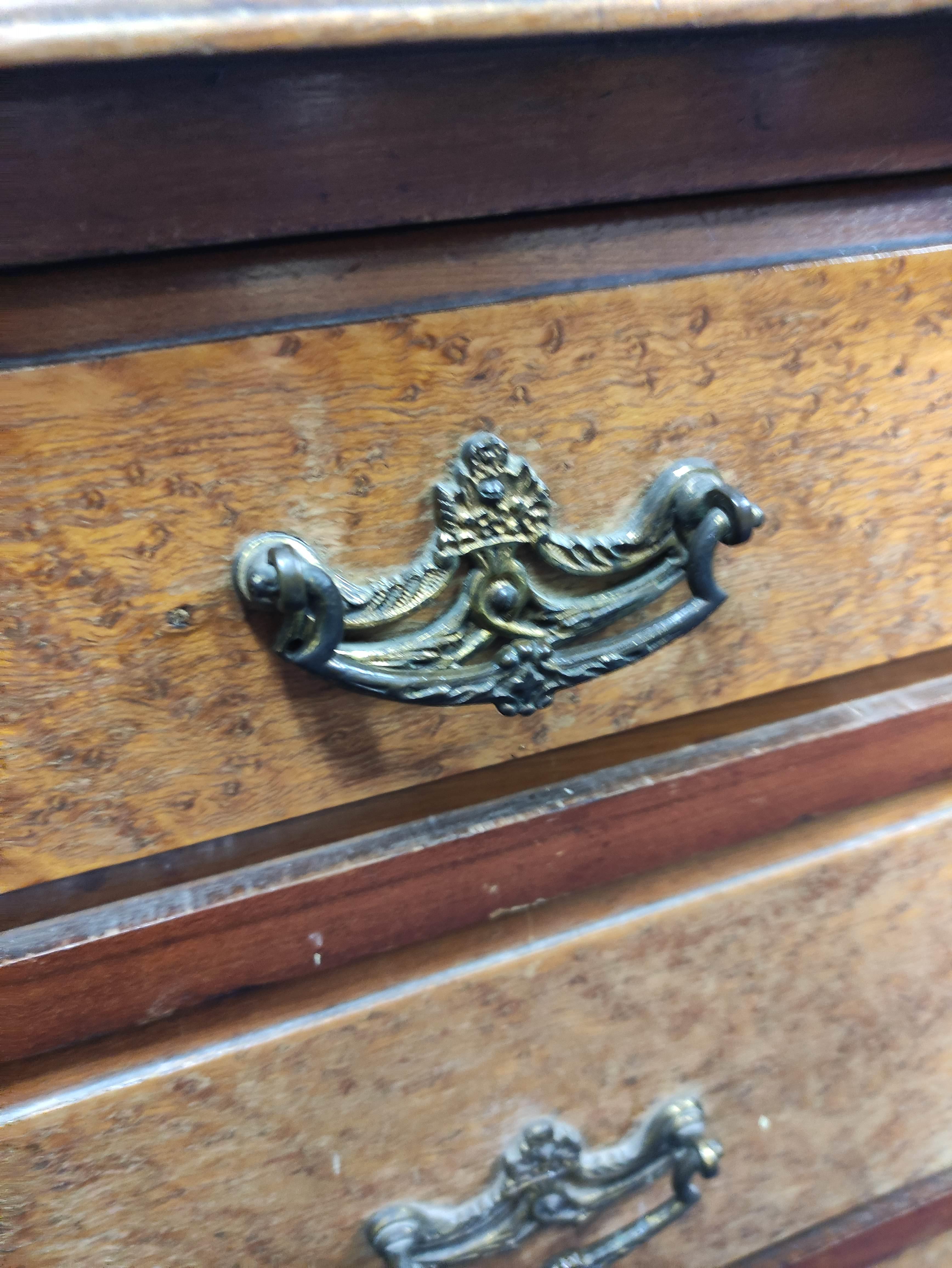 Victorian washstand chest, marble top over three drawers, flanked by panel door cupboard. 112cm. - Image 4 of 5