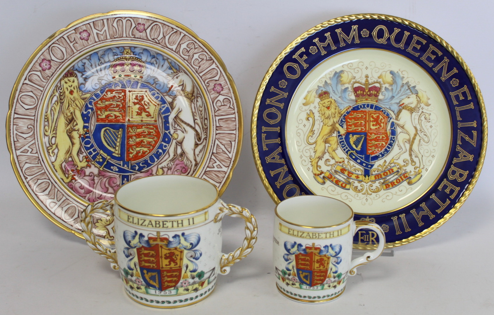 Two Paragon commemorative plates for the Coronation of Elizabeth II 1953, each 27cm diam.; also a