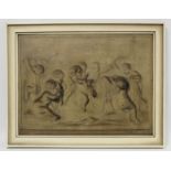 Early 19th Century School. Copy of a trompe l`oeil bas-relief of putti playing with a goat by Piat