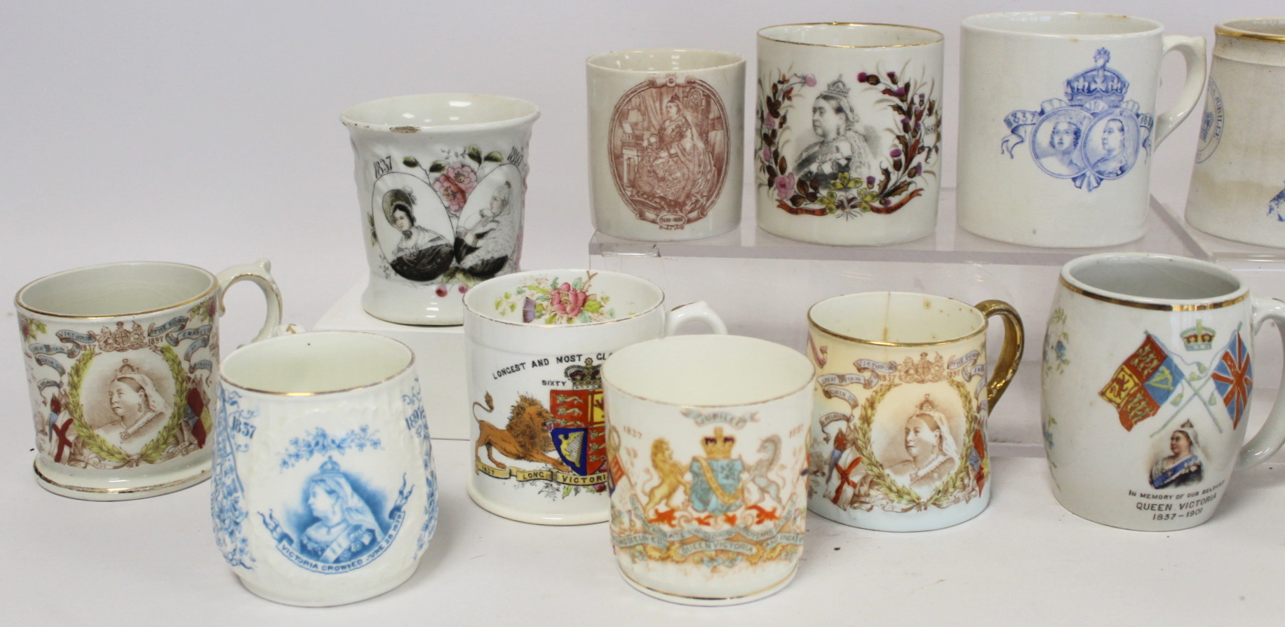Collection of sixteen commemorative mugs and a beaker for the Jubilees of Queen Victoria 1887 and - Image 2 of 9