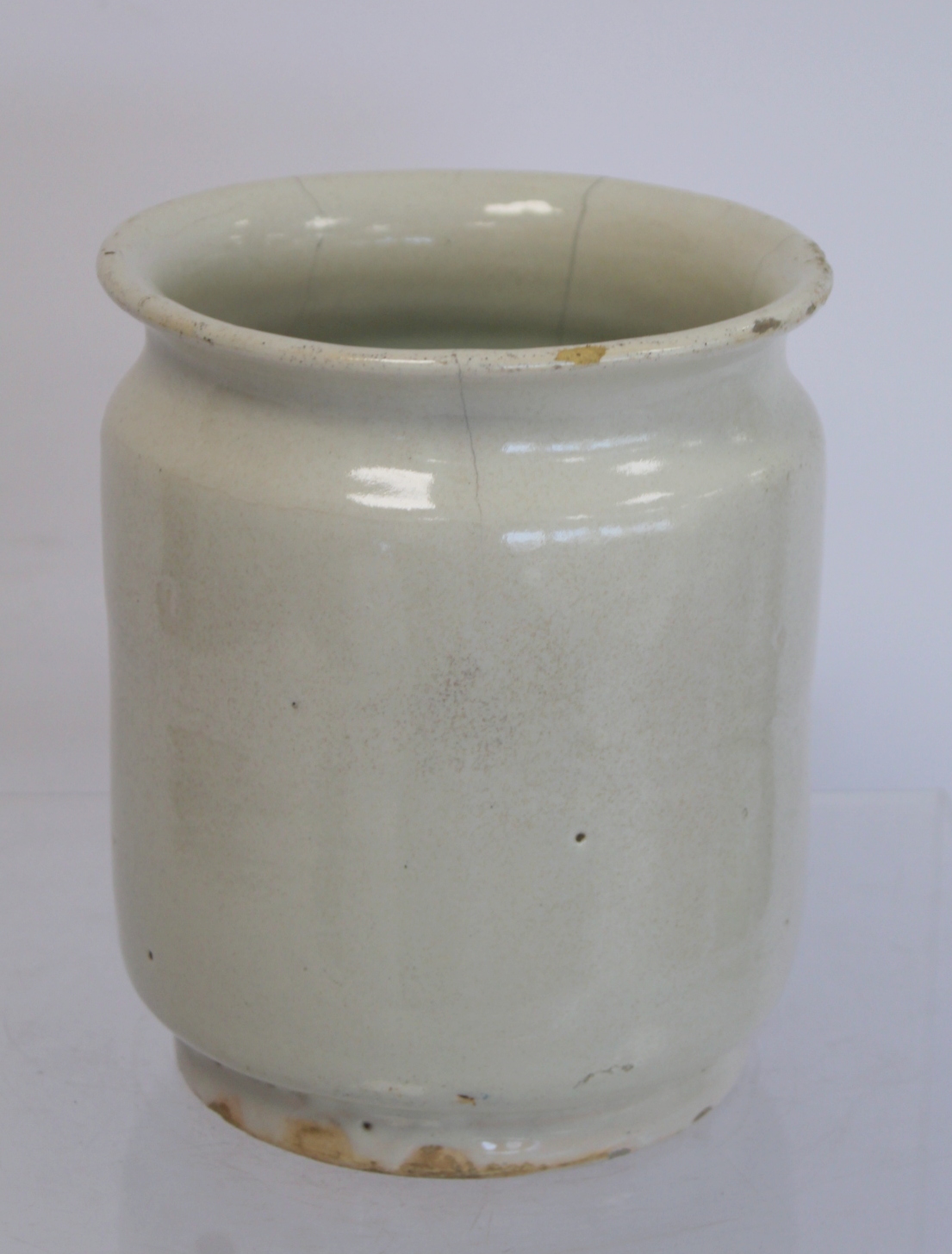 Continental maiolica tin glazed earthenware apothecary wet drug jar of cylindrical form, the - Image 3 of 10