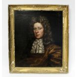 Manner of John Riley. Portrait of a late 17th century aristocratic gentleman with wig and lace