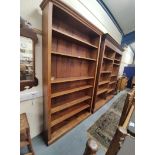Late 19th / early 20th century large oak and pine open front library bookcase,