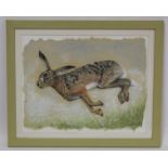 Gwyther (Contemporary School). Study of a dead hare. Pastel on buff paper. 34cm x 44cm. Signed. Also