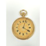 Keyless lever watch by Reid & Sons, Newcastle No 36582, overcoil spring with gold dial and